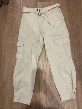 Banana Republic Off-White Cargo Pants with Belt